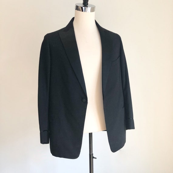 1920s Black Wool Tuxedo Jacket S - image 2