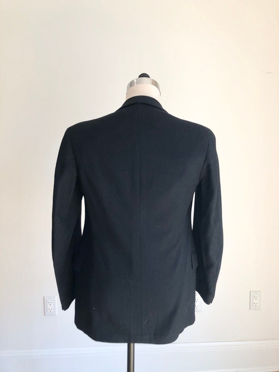 1920s Black Wool Tuxedo Jacket with Silk Lapels S - image 6