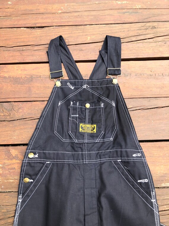 Deadstock 1960s Dee Cee Black Cotton Overalls 30” - image 2