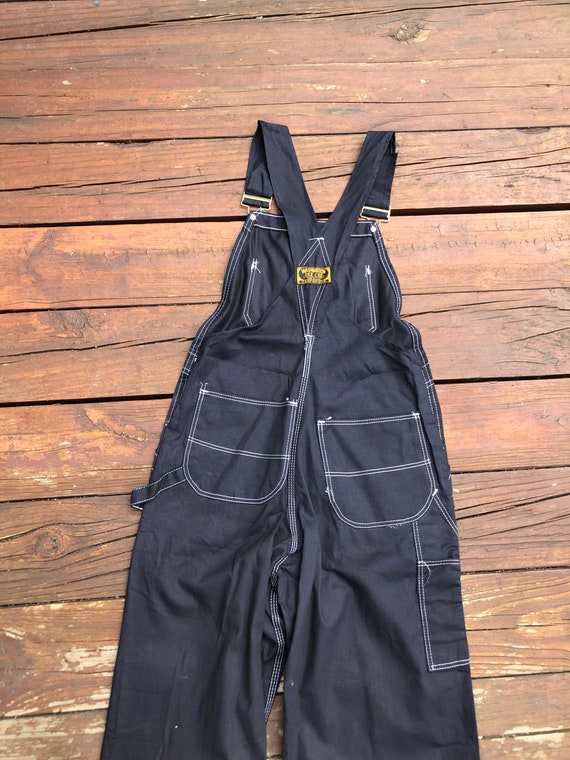 Deadstock 1960s Dee Cee Black Cotton Overalls 30” - image 4