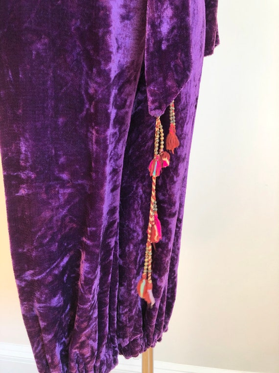 Amazing 1970s Purple Velvet Embroidered Jumpsuit S - image 8