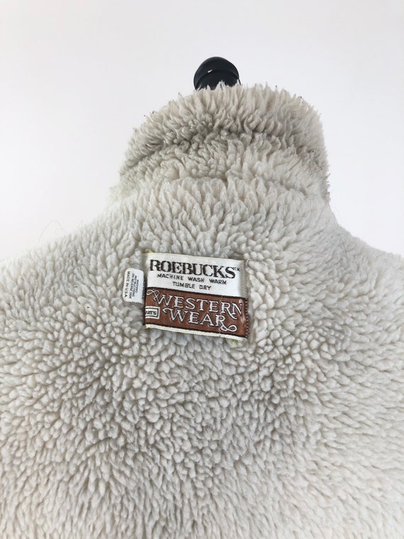 1970s Roebucks Western Wear Sherpa Lined Denim Ve… - image 8