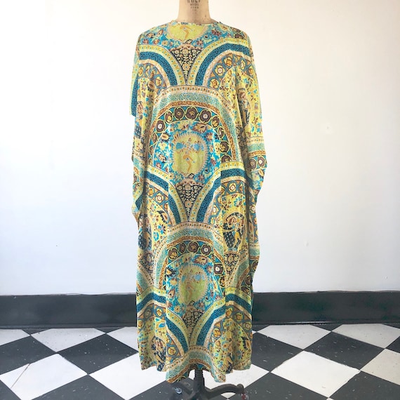 GROOVY 1960’s Psychedelic Kali Print Kaftan M - image 2