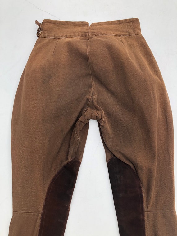 Gorgeous 1940’s Cocoa Brown Whipcord Jodhpurs 28” - image 9