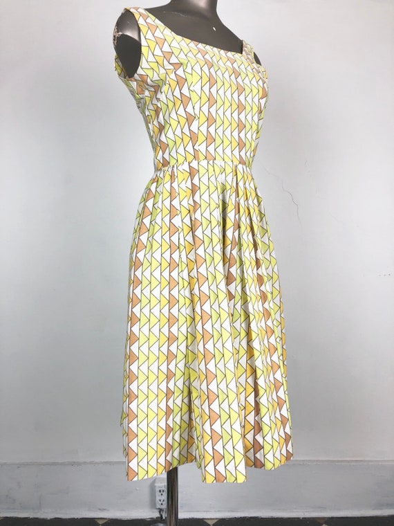 BOMBSHELL 1950’s Geometric Print Sun Dress XS