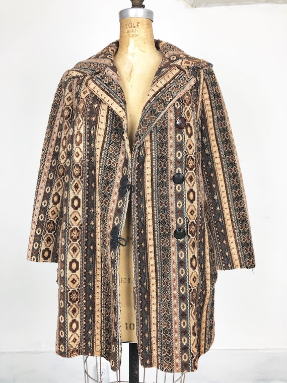 Sweet 1960s Needlepoint Tapestry Coat S - image 5