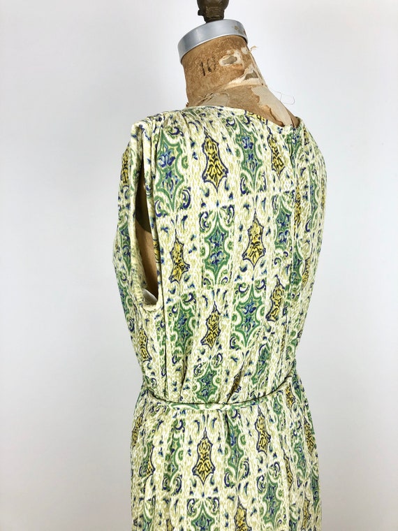 SWEET 1950s Paisley Mesh Shift Dress M - image 6