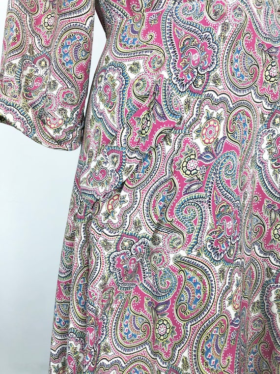 GORGEOUS 1940s Paisley Rayon Wrap Dressing Gown S - image 5