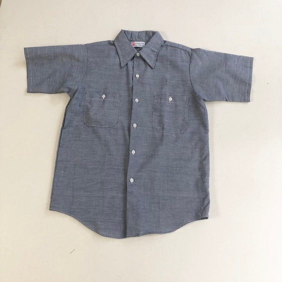 1960’s Chambray Short Sleeve Shirt M