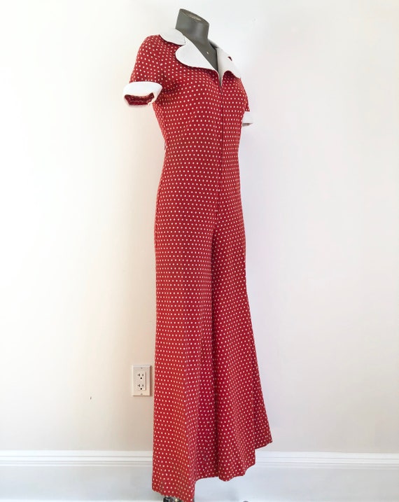 1970s Polka Dot Jumpsuit Size Large Gem