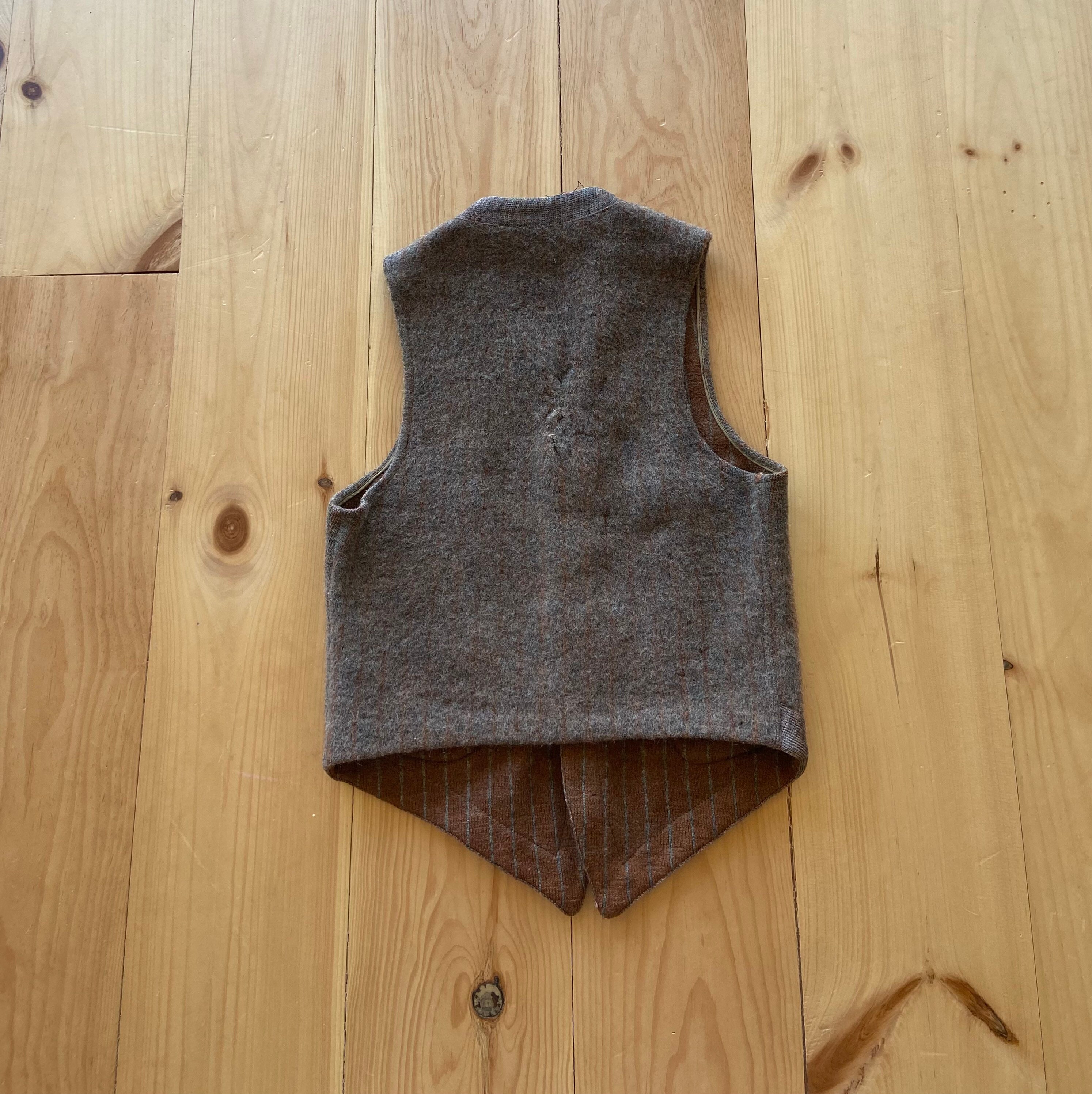 1920〜40's vintage solide wool vest BK Vintage Wool Vest 1910s 1920s Black 4 Pockets Antique L | eBay
