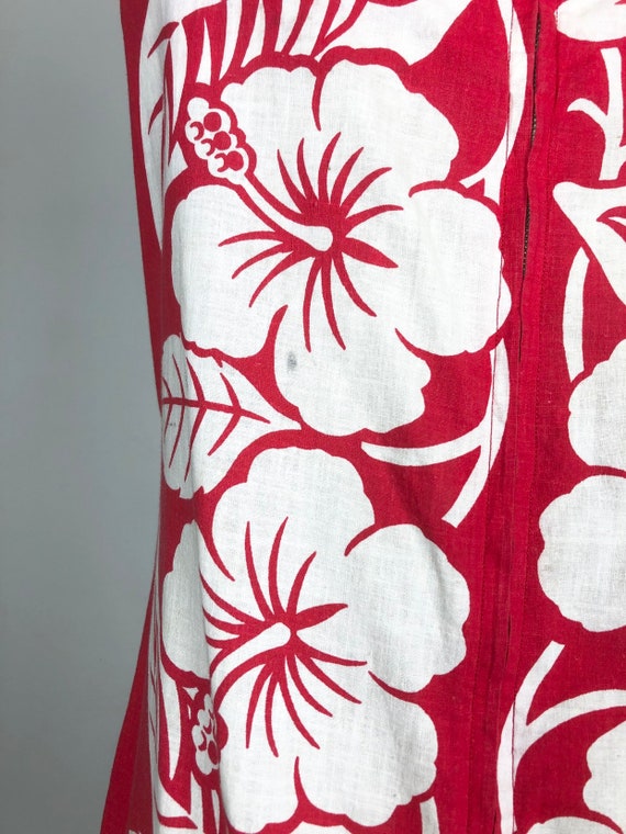 Fabulous 1960s Hawaiian Print Cotton Shift Dress S - image 9