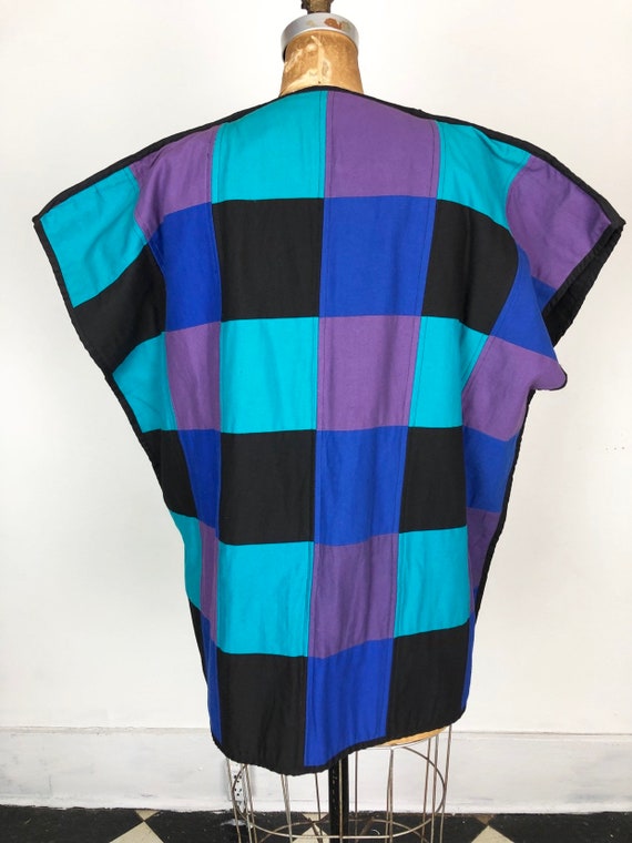 1980s Oversized Patchwork Cotton Vest M - image 6