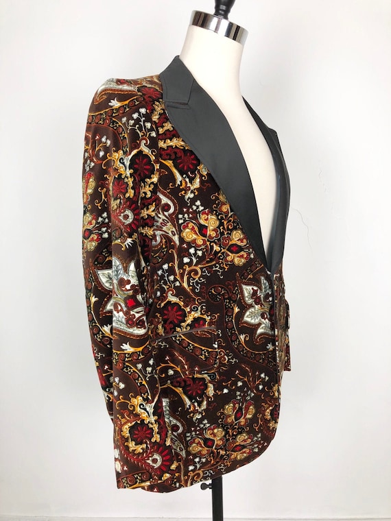 Deadstock 1970s Cortefiel Floral Paisley Velvet Di