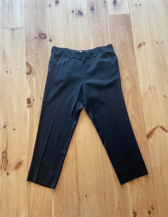 1950s Black Westerner Rayon Gabardine Pants 40 1950s Black Westerner Rayon Gabardine Pants 40