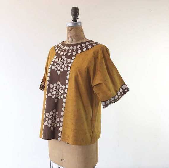 KILLER 1970’s Batik Cotton Top M - image 1