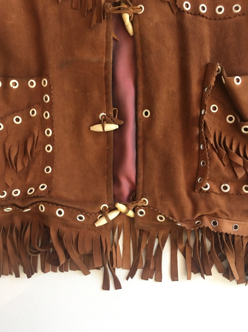 Killer 1940s Suede Fringe Grommet Jacket S M