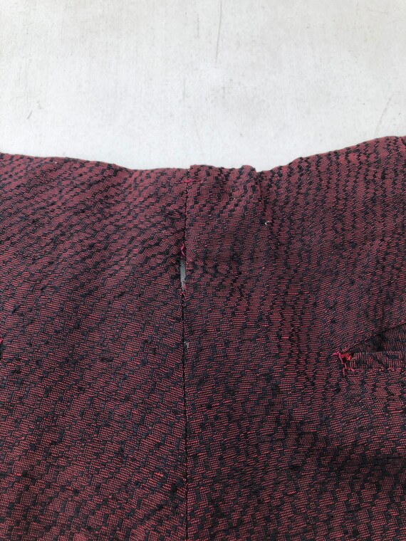 GREAT 1950’s Black and Red Woven Trousers 28” - image 10