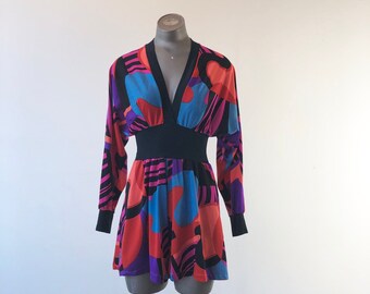 KILLER 1960’s Olga Psychedelic Print Romper S