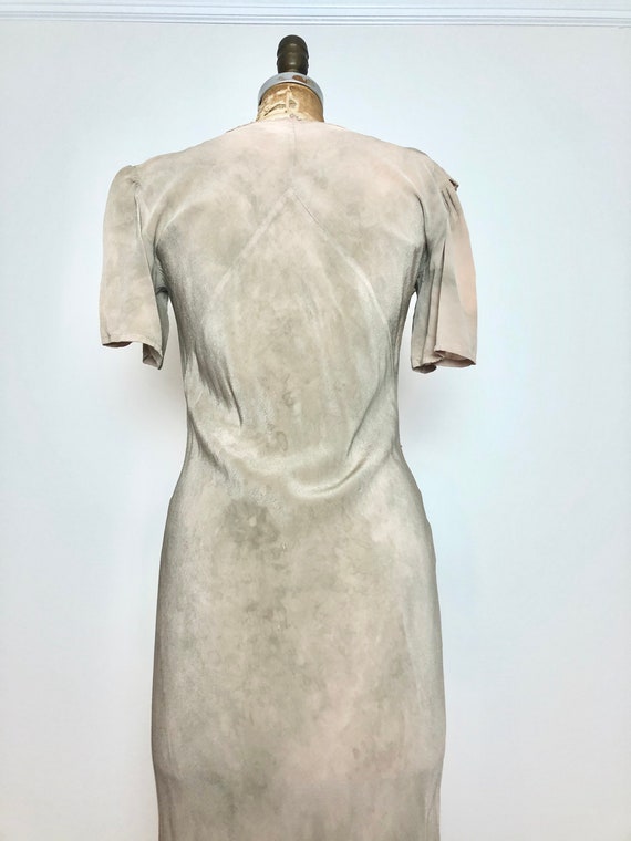 Amazing 1930s Over Dyed Embroidered Silk Eyelet D… - image 8