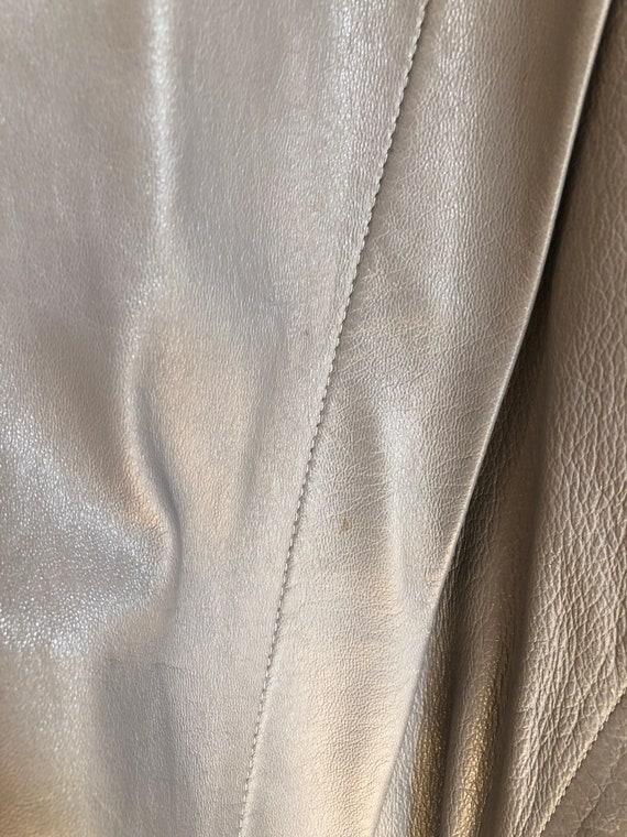 Killer 1970s Vera Pelle Grey Leather Jacket M - image 9