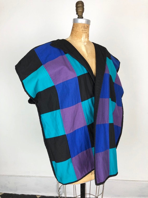 1980s Oversized Patchwork Cotton Vest M