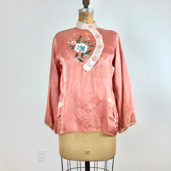 1940’s Embroidered Souvenir Pajama Blouse S