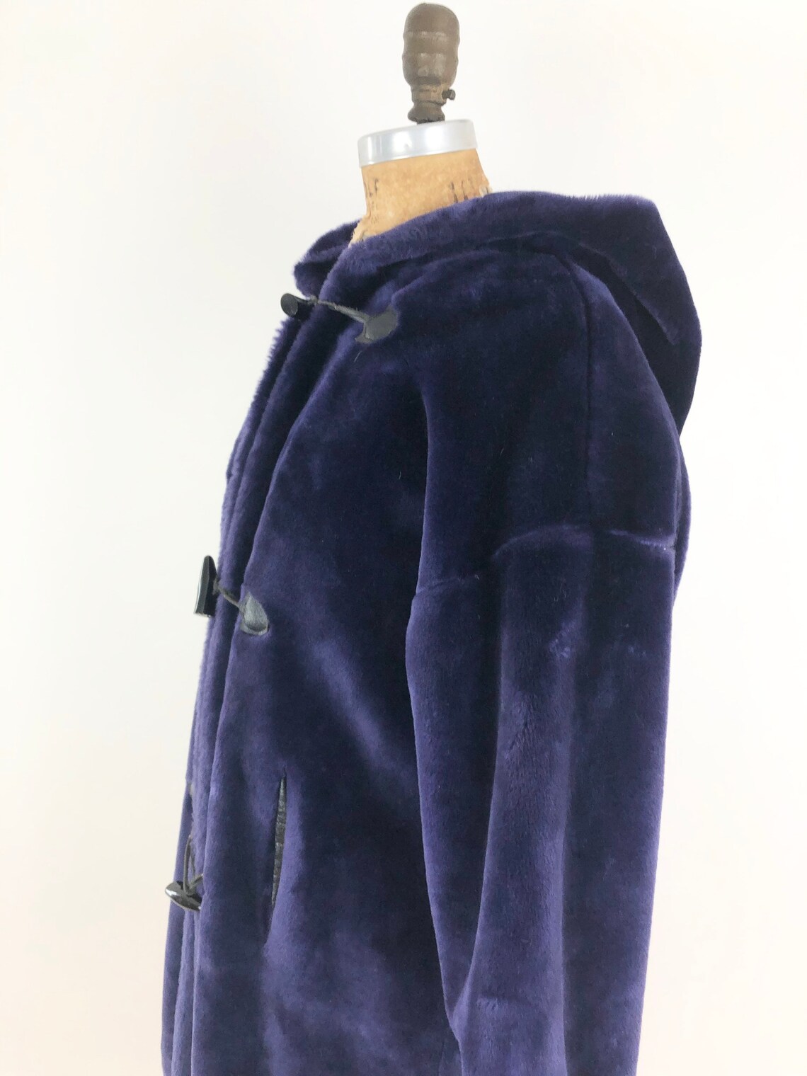 1980s Donnybrook Plush Deep Purple Faux Fur Hooded Coat M | Etsy