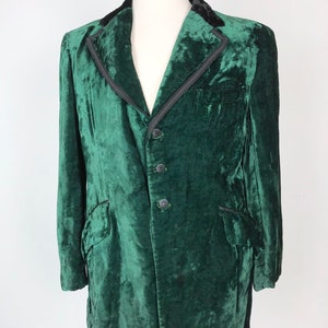1970s Green Crushed Velvet Dinner Jacket M image 5