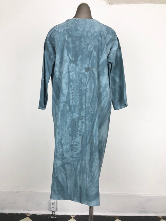 Indigo Dyed Antique French Linen Tunic Dress S - image 7