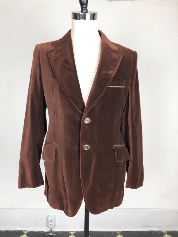 1970s Cortefiel Brown Velvet Jacket L - image 3