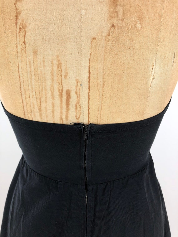 1940s Black Strapless Mini Dress Swimsuit M - image 6