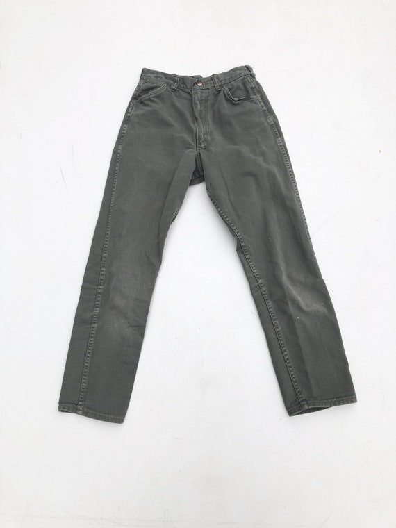 1960s Kid’s Wrangler Olive Green Denim Jeans 22”