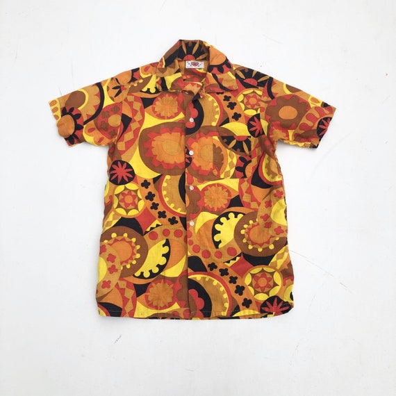 1960s Aloha Hawaiian Cotton Shirt XS