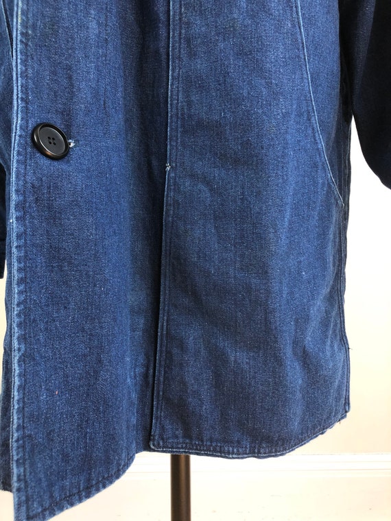 1990s Oversized Denim Zip Coat L - image 9