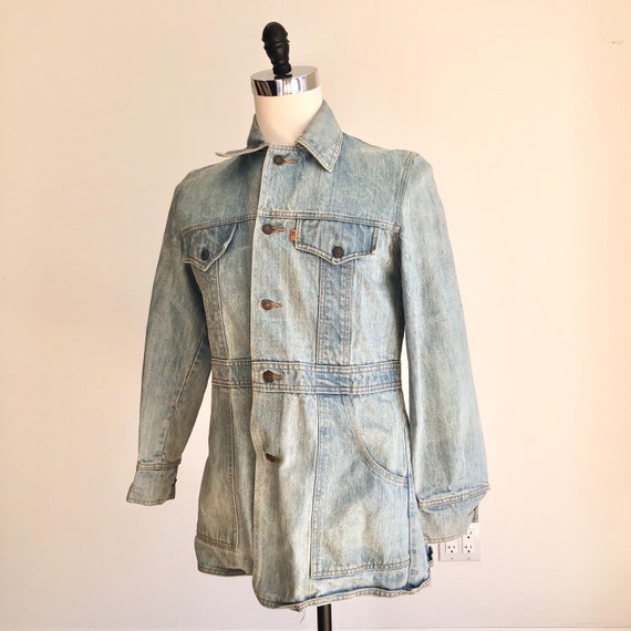 1970s Levis Orange Tab Light Wash Denim Jacket S - image 1