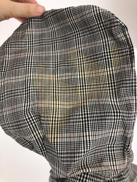 1950’s Grey Plaid Cotton Hooded Jacket S - image 9