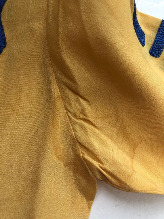 INCREDIBLE 1930’s Yellow and Blue Silk Sailor Bea… - image 10