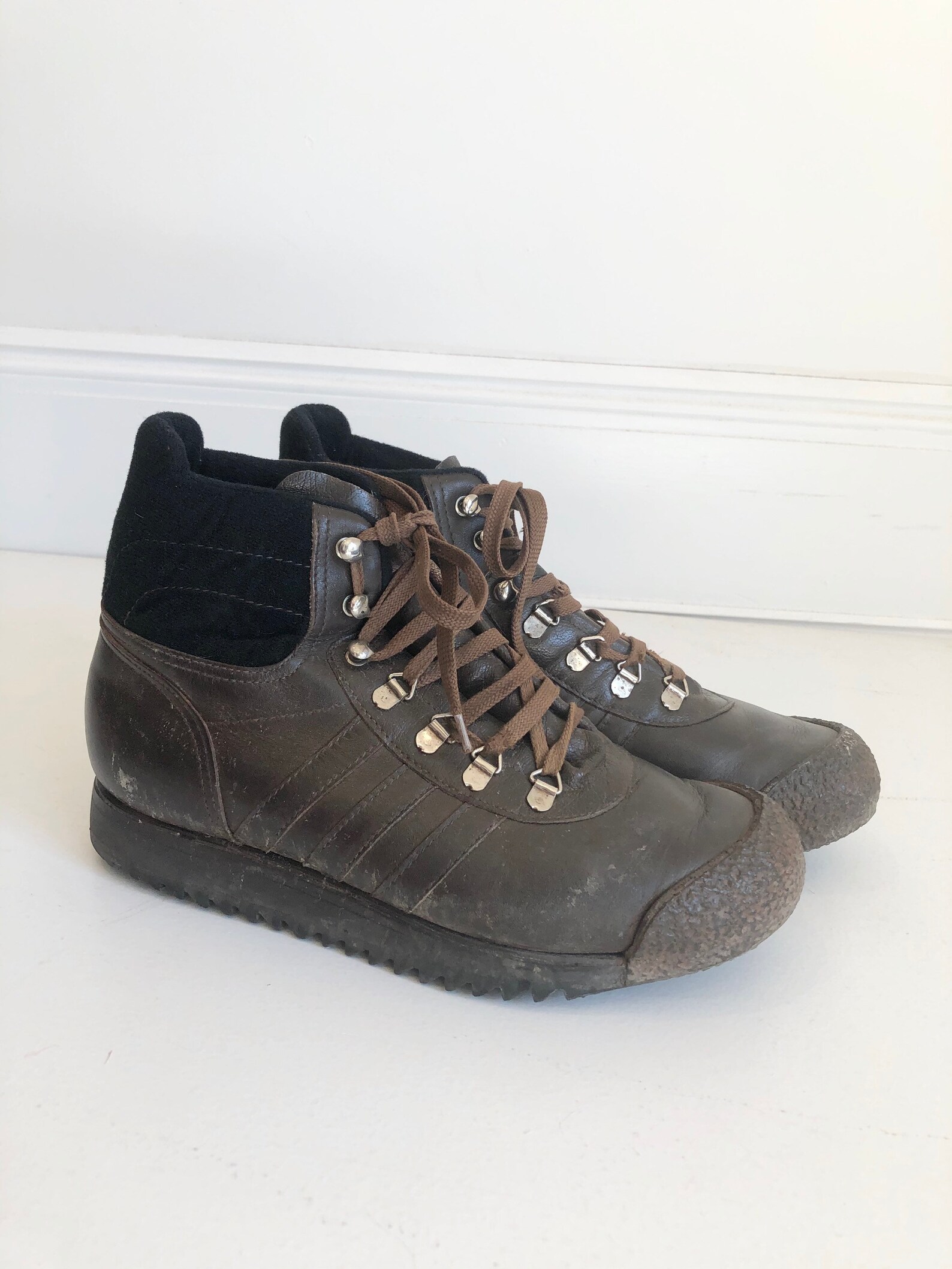 AMAZING 1970s Adidas Brown Leather Hiking Boots 7.5 9 Etsy