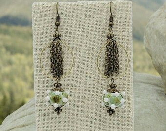 Brass and Glass Earrings
