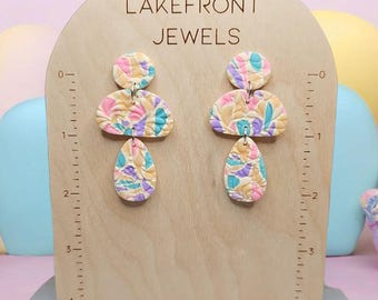 Cotton Candy Earrings Polymer Clay
