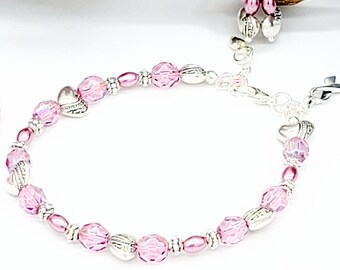 Breast Cancer Awareness Bracelet and Earrings
