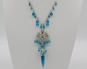 Fantasy in Blue Necklace and Earring Set