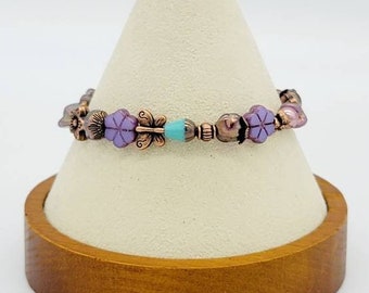 Beautiful Glass Beads With Copper Accent Beads