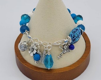 Shades of Blue Charm Bracelet