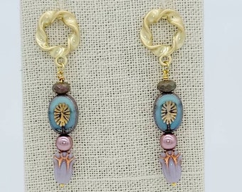Lavender Flowery Earrings