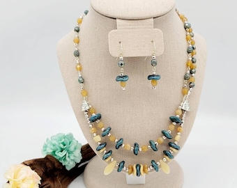 Sand by the Sea Necklace and Earrings