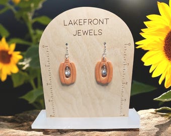 Pumpkin Initial Earrings