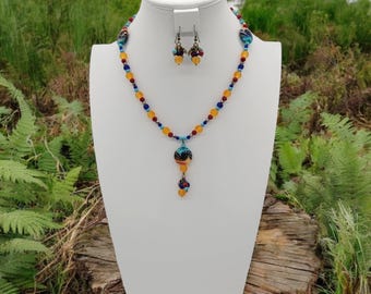 Boho Summer Necklace and Earrings Set