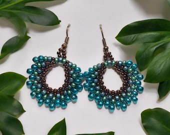 Bronze & Teal Harmony Earrings